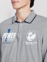 Kylin: Long sleeved polo shirt with print - Men - Middle Grey Melange Kylin: Long sleeved polo shirt with print - Men - Middle Grey Melange - 9 - TOM TAILOR