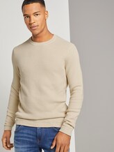 Getextureerde trui - Männer - Soft Beige Solid Getextureerde trui - Männer - Soft Beige Solid - 5 - TOM TAILOR Denim