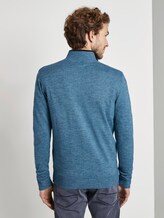 Strickjacke in Melange-Optik - Männer - teal snow pine heather Strickjacke in Melange-Optik - Männer - teal snow pine heather - 2 - TOM TAILOR