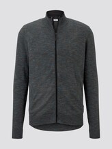 Strickjacke in Melange-Optik - Männer - black snow pine heather Strickjacke in Melange-Optik - Männer - black snow pine heather - 7 - TOM TAILOR