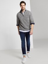 Trui met Troyer-kraag - Mannen - black light grey white mouline Trui met Troyer-kraag - Mannen - black light grey white mouline - 3 - TOM TAILOR