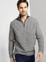 Trui met Troyer-kraag - Mannen - black light grey white mouline Trui met Troyer-kraag - Mannen - black light grey white mouline - 5 - TOM TAILOR
