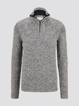 Trui met Troyer-kraag - Mannen - black light grey white mouline Trui met Troyer-kraag - Mannen - black light grey white mouline - 7 - TOM TAILOR