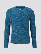 Pullover in Melange-Optik - Männer - teal black multi structure Pullover in Melange-Optik - Männer - teal black multi structure - 7 - TOM TAILOR