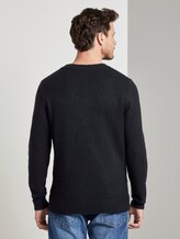 Schlichter Strickpullover - Männer - Sky Captain Blue Schlichter Strickpullover - Männer - Sky Captain Blue - 2 - TOM TAILOR