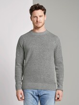 Gebreide trui met wol - Mannen - Grey Heather Melange Gebreide trui met wol - Mannen - Grey Heather Melange - 1 - TOM TAILOR