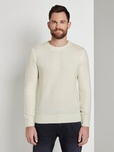 Schlichter Strickpullover - Männer - vanilla white Schlichter Strickpullover - Männer - vanilla white - 1 - TOM TAILOR