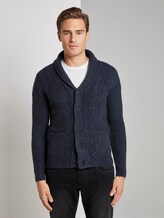 Gebreid jack met structuurmix - Mannen - blue nep yarn Gebreid jack met structuurmix - Mannen - blue nep yarn - 1 - TOM TAILOR