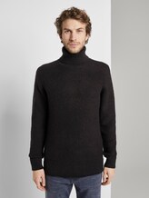 Rollkragenpullover mit Strickmuster - Männer - Magnet Rollkragenpullover mit Strickmuster - Männer - Magnet - 1 - TOM TAILOR