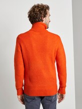 Rollkragenpullover mit Strickmuster - Männer - caramel orange Rollkragenpullover mit Strickmuster - Männer - caramel orange - 2 - TOM TAILOR