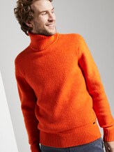 Rollkragenpullover mit Strickmuster - Männer - caramel orange Rollkragenpullover mit Strickmuster - Männer - caramel orange - 5 - TOM TAILOR