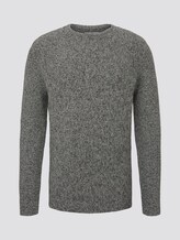 Pullover mit Strickmuster - Männer - black light grey white mouline Pullover mit Strickmuster - Männer - black light grey white mouline - 7 - TOM TAILOR