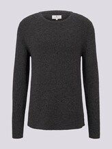 Pullover mit Strickmuster - Männer - black anthra grey mouline Pullover mit Strickmuster - Männer - black anthra grey mouline - 7 - TOM TAILOR