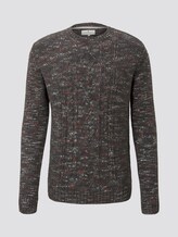 Pullover mit Zopfmuster - Männer - dark grey space dye Pullover mit Zopfmuster - Männer - dark grey space dye - 7 - TOM TAILOR