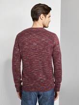 Pullover mit Zopfmuster - Männer - berry space dye Pullover mit Zopfmuster - Männer - berry space dye - 2 - TOM TAILOR