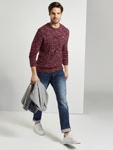 Pullover mit Zopfmuster - Männer - berry space dye Pullover mit Zopfmuster - Männer - berry space dye - 3 - TOM TAILOR