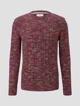 Pullover mit Zopfmuster - Männer - berry space dye Pullover mit Zopfmuster - Männer - berry space dye - 7 - TOM TAILOR