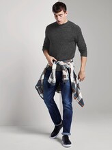 Trui met ronde hals - Mannen - black grey knitted structure Trui met ronde hals - Mannen - black grey knitted structure - 3 - TOM TAILOR
