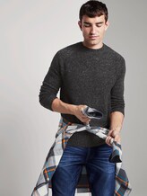 Trui met ronde hals - Mannen - black grey knitted structure Trui met ronde hals - Mannen - black grey knitted structure - 5 - TOM TAILOR