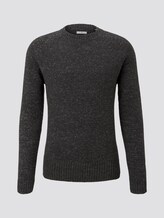 Trui met ronde hals - Mannen - black grey knitted structure Trui met ronde hals - Mannen - black grey knitted structure - 7 - TOM TAILOR