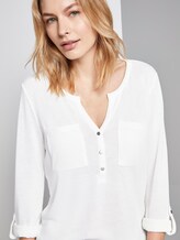 Shirt mit Henley-Ausschnitt - Frauen - Whisper White Shirt mit Henley-Ausschnitt - Frauen - Whisper White - 5 - TOM TAILOR