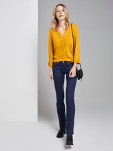 Shirt with Henley neckline - Women - Merigold Yellow Shirt with Henley neckline - Women - Merigold Yellow - 3 - TOM TAILOR