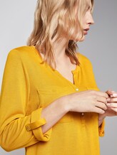 Shirt with Henley neckline - Women - Merigold Yellow Shirt with Henley neckline - Women - Merigold Yellow - 9 - TOM TAILOR