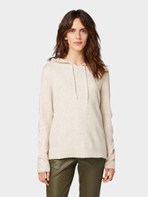 Hoody with drawstring - Women - Light Grey Melange Hoody with drawstring - Women - Light Grey Melange - 1 - TOM TAILOR