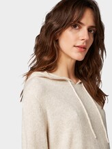 Hoody with drawstring - Women - Light Grey Melange Hoody with drawstring - Women - Light Grey Melange - 9 - TOM TAILOR