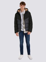 Puffer jacket with hood - Men - grey check print Puffer jacket with hood - Men - grey check print - 3 - TOM TAILOR Denim