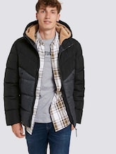 Puffer jacket with hood - Men - grey check print Puffer jacket with hood - Men - grey check print - 5 - TOM TAILOR Denim