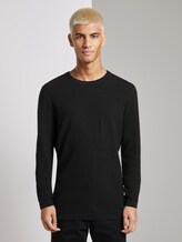 Strickpullover mit feiner Struktur - Männer - Black Strickpullover mit feiner Struktur - Männer - Black - 1 - TOM TAILOR Denim