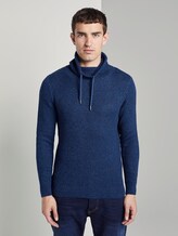 Strukturierter Hoodie - Männer - blue mouline structure Strukturierter Hoodie - Männer - blue mouline structure - 1 - TOM TAILOR