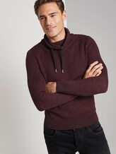 Strukturierter Hoodie - Männer - navy red mouline structure Strukturierter Hoodie - Männer - navy red mouline structure - 5 - TOM TAILOR