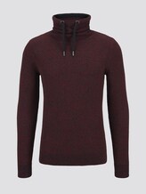 Strukturierter Hoodie - Männer - navy red mouline structure Strukturierter Hoodie - Männer - navy red mouline structure - 7 - TOM TAILOR