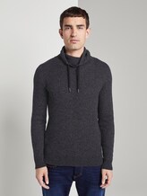 Strukturierter Hoodie - Männer - black mouline structure Strukturierter Hoodie - Männer - black mouline structure - 1 - TOM TAILOR