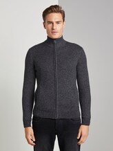 Strukturierter Cardigan - Männer - black mouline structure Strukturierter Cardigan - Männer - black mouline structure - 1 - TOM TAILOR