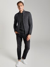 Strukturierter Cardigan - Männer - black mouline structure Strukturierter Cardigan - Männer - black mouline structure - 3 - TOM TAILOR