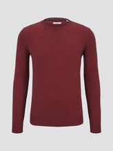 gestreifter Pullover - Männer - red fine stripe gestreifter Pullover - Männer - red fine stripe - 7 - TOM TAILOR