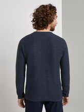Strukturiertes Sweatshirt - Männer - navy grey heather melange Strukturiertes Sweatshirt - Männer - navy grey heather melange - 2 - TOM TAILOR