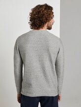 Strukturiertes Sweatshirt - Männer - off white grey heather melange Strukturiertes Sweatshirt - Männer - off white grey heather melange - 2 - TOM TAILOR