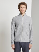 Strukturierter Cardigan - Männer - off white grey heather melange Strukturierter Cardigan - Männer - off white grey heather melange - 1 - TOM TAILOR
