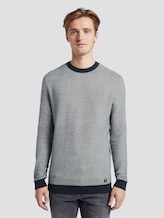 Pullover in Jacquard Optik - Männer - blue two toned jacquard Pullover in Jacquard Optik - Männer - blue two toned jacquard - 1 - TOM TAILOR Denim