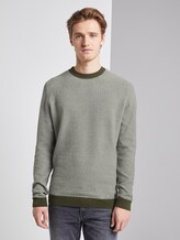 Pullover in Jacquard Optik - Männer - khaki two toned jacquard Pullover in Jacquard Optik - Männer - khaki two toned jacquard - 1 - TOM TAILOR Denim