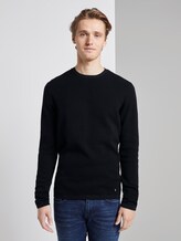 strukturierter Pullover - Männer - blue striped structure strukturierter Pullover - Männer - blue striped structure - 1 - TOM TAILOR Denim