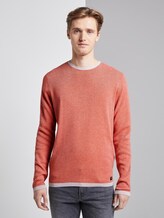 strukturierter Pullover - Männer - red striped structure strukturierter Pullover - Männer - red striped structure - 1 - TOM TAILOR Denim