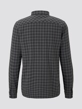 Vichy checked shirt - Men - black grey check Vichy checked shirt - Men - black grey check - 8 - TOM TAILOR