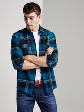 Flannel shirt - Men - blue black big check Flannel shirt - Men - blue black big check - 5 - TOM TAILOR