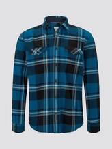 Flannel shirt - Men - blue black big check Flannel shirt - Men - blue black big check - 7 - TOM TAILOR