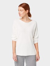 Jumper with striped structure - Women - Whisper White Jumper with striped structure - Women - Whisper White - 1 - TOM TAILOR